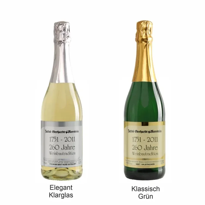 Sekt Extra Dry 0,75 Liter Sonderausstattung – mit eigenem Etikett