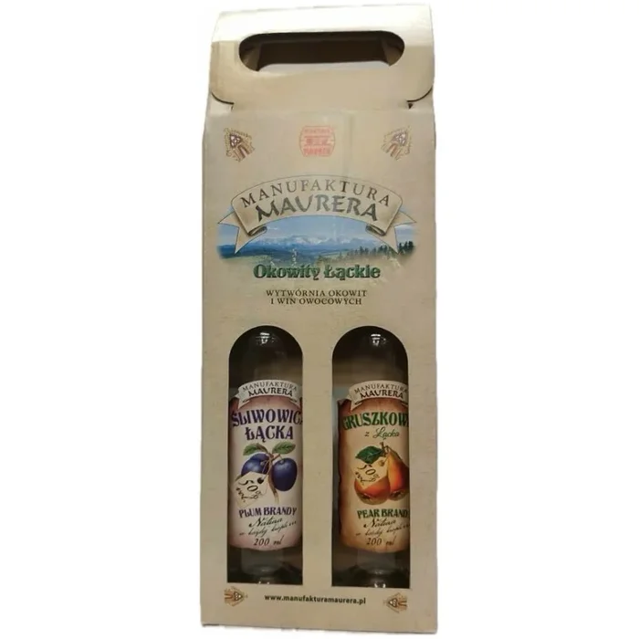 SET OF SPIRITS FROM ŁĄCKA 50% 2x200mL plum brandy, gruszkowica
