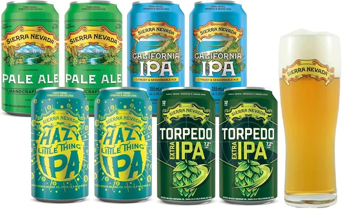 Sierra Nevada Brewing Craft Beer Mix Package (2×4 cans and 1 Sierra Nevada beer glass)