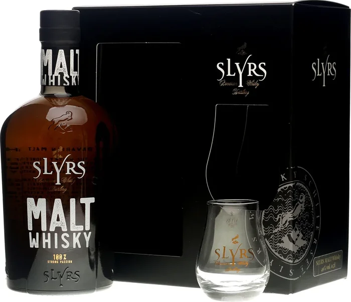 Slyrs Bavarian Malt Whisky Geschenkset mit Glas 0,7 Liter 40 % Vol.