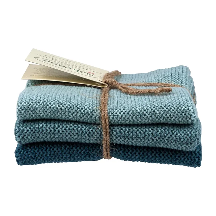 Solwang | Wischtücher 3er Set | Antik Blau Kombi