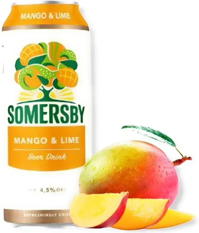 Somersby Mango & Lime Biermischgetränk 0,5 l – Fruchtig-exotisches Bier mit Mango & Limette