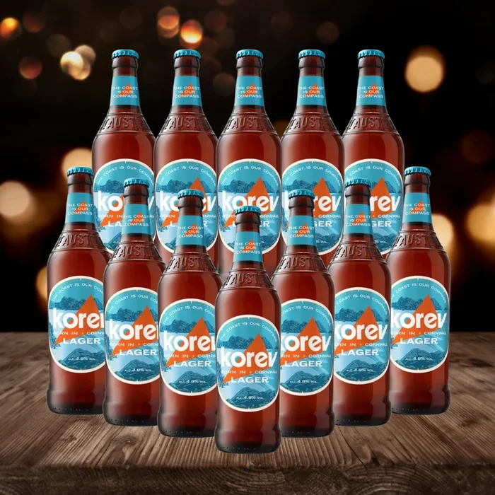 St Austell Cornish Korev Lager 500ml Bottles – 4.8% ABV (12 Pack)