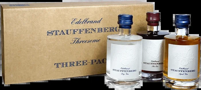 Stauffenberg Threesome – Gin Tasting Set (1x Dry Gin + 1x Sloe Gin + 1x Aged Gin)