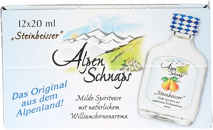 Steinbeisser Alpenschnaps Williamsbirne 12 x 0,02 Liter 35 % Vol.