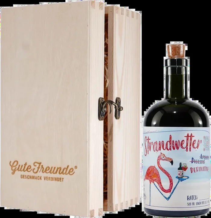Strandwetter Cocktail-Likör mit Geschenk-Holzkiste