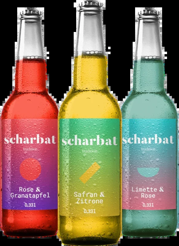 Tastes of the Orient – 6x Scharbat Craft Lemonade (2x Lemon & Saffron + 2x Pomegranate & Rose + 2x Lime & Rose)