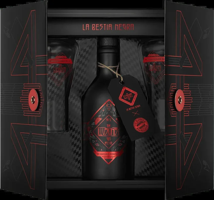 The Illusionist La Bestia Negra – Geschenkset (1x FC Bayern Gin + 2x Gläser + 1x Cocktailbroschüre)
