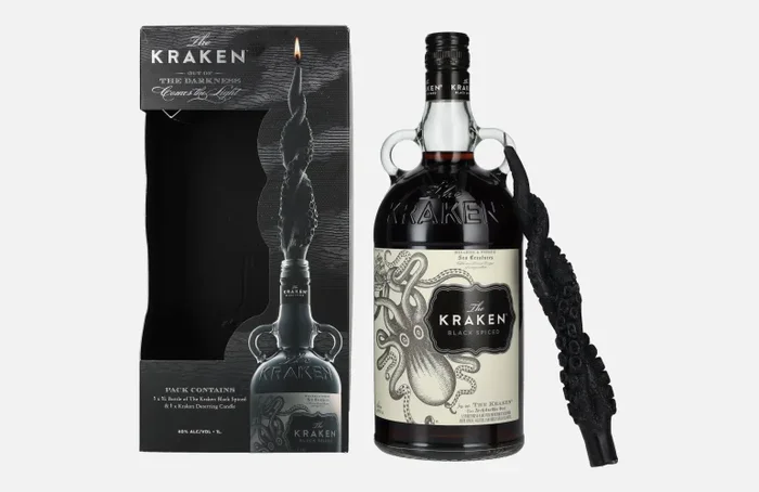 The Kraken Black Spiced 40% Vol. 1l in Geschenkbox mit Kerze