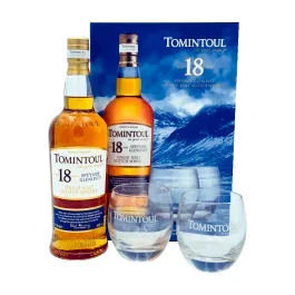 Tomintoul 18 Years Single Malt Scotch Whisky + 2 Tumblers 0,7l Flasche