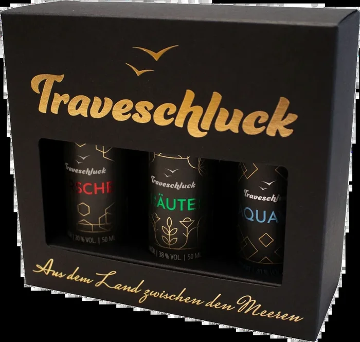 Traveschluck Probierpaket (1x Aquavit + 1x Kirschlikör + 1x Kräuterlikör)