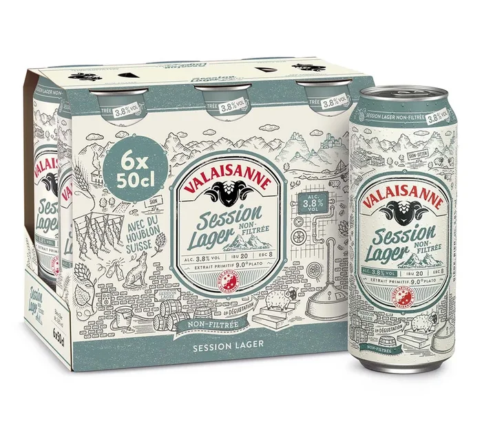 Valaisanne Session Lager 50 cl, pack de 6 | Achetez dès maintenant dans notre boutique