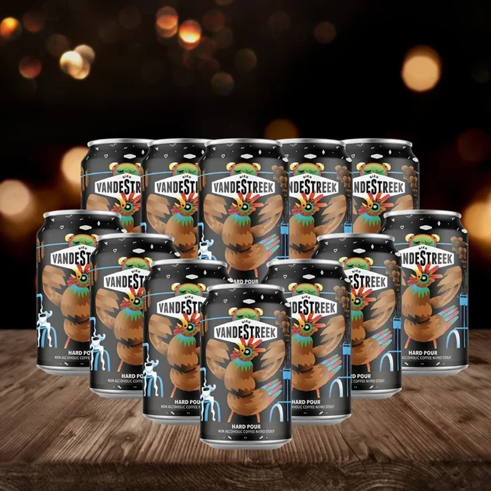 VandeStreek Hard Pour Dutch Non-Alcoholic Stout 330ml Cans – 0.5% ABV (12 Pack)