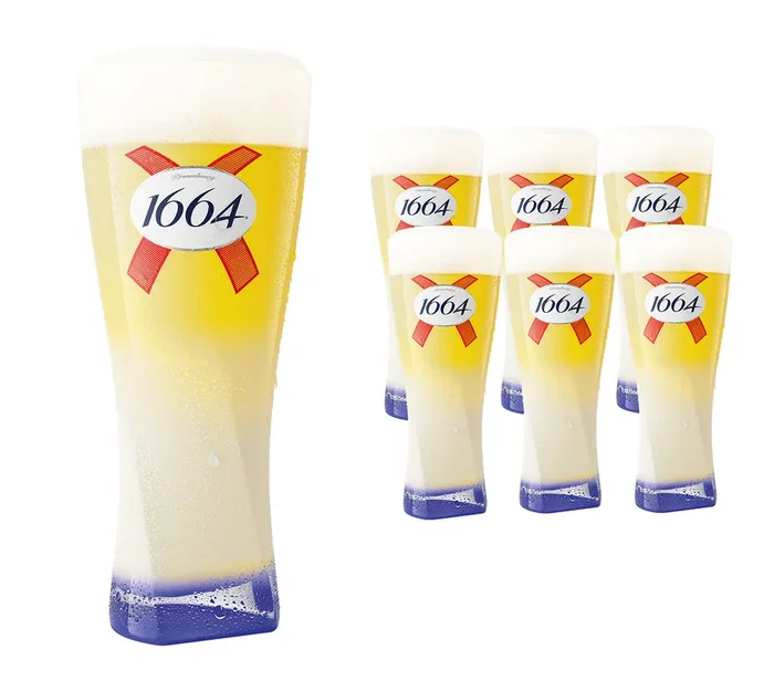 Verre relief Blanc 1664, 6 x 25 cl – Commander en ligne – Drinks Shop