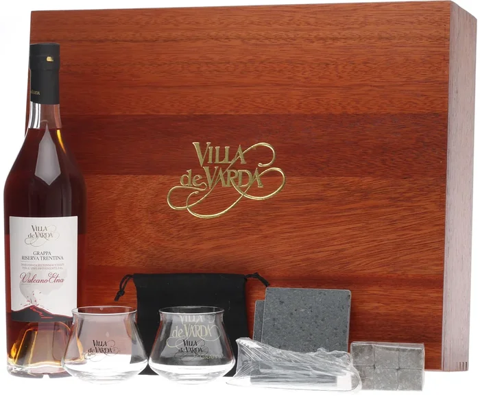 Villa de Varda Grappa Riserva Trentina Vulcano Etna Geschenkset 0,7 Liter 40 % Vol.