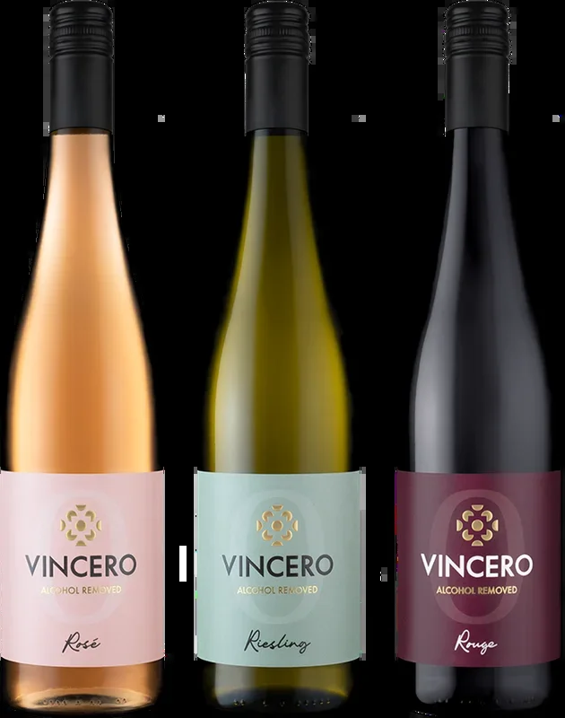 Vincero Triology non-alcoholic (1x Riesling + 1x Rouge + 1x Rosé)