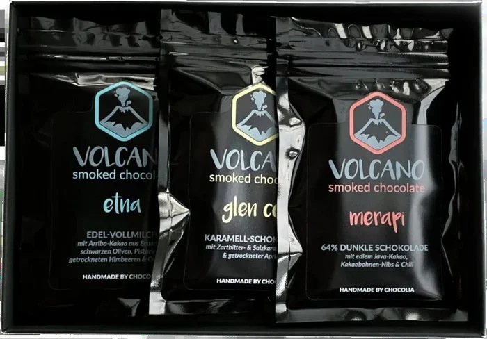 Volcano smoked chocolate gift set (1x etna + 1x glen coe + 1x merapi)