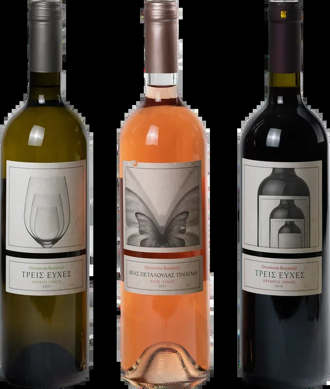 Voyatzi wine box set of 3 (1x red wine + 1x white wine + 1x rosé)