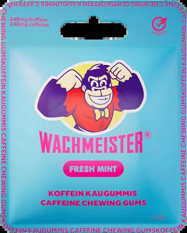 Wachmeister Caffeine Chewing Gum Fresh Mint (3x chewing gum bags)