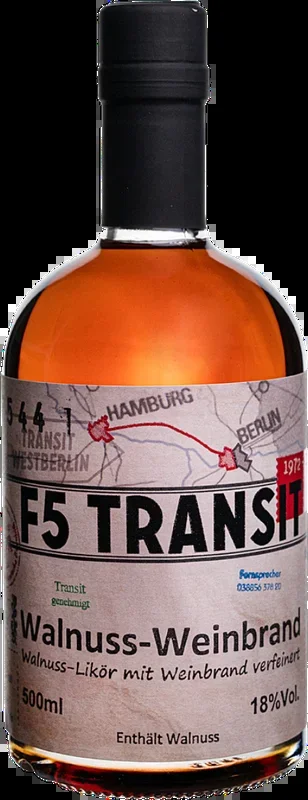 Walnut brandy liqueur No. 5544 – F5-Transit – Transit schnapps