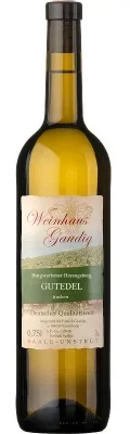 Wein Saale Unstrut Weißwein Gutedel 2023 trocken Weinhaus Gaudig Deutscher Qualitätswein Burgwerbener Herzogsberg