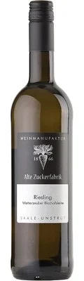 Wein Saale Unstrut Weißwein Riesling 2015 halbtrocken Weinmanufaktur Alte Zuckerfabrik Deutscher Qualitätswein Wetterzeuber Bischofsleite