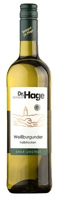 Wein Saale Unstrut Weißwein Weißburgunder 2023 halbtrocken Weingut Dr. Hage Deutscher Qualitätswein