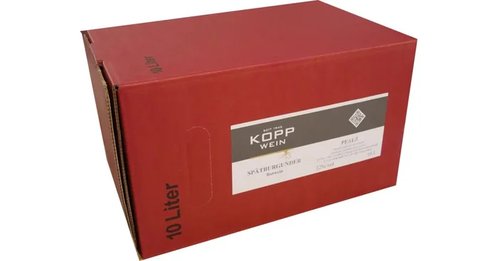 Weinhaus Kopp Pfalz 5 L. Spätburgunder Rotwein trocken in einer Weinbox