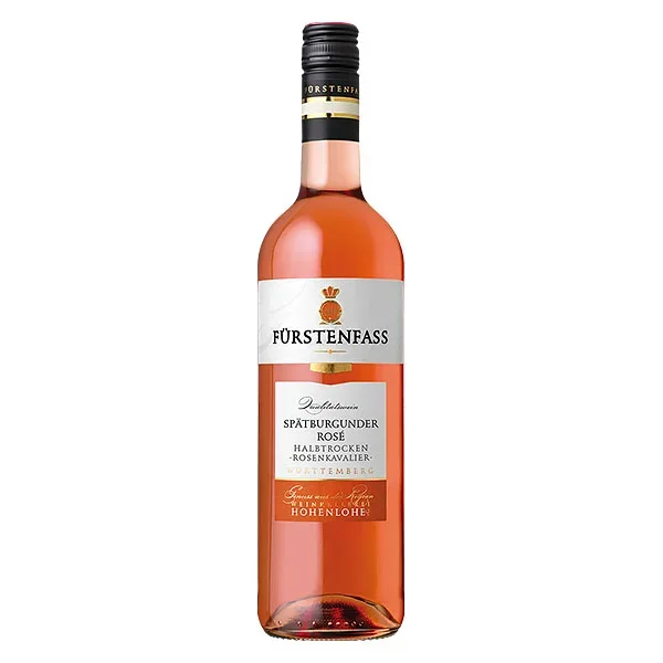 Weinkellerei Hohenlohe Fürstenfass Spätburgunder Rosé Qualitätswein halbtrocken 0,75L