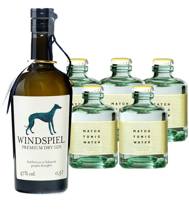 Windspiel Gin & 5 x Match Indian Tonic Set