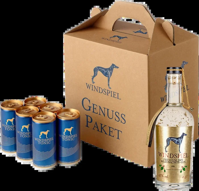 Windspiel Gin & Tonic Set Weihnachten (1x Weihnachts Dry Gin + 6x Tonic Water)
