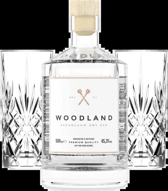 Woodland Dry Gin Bundle (1x Sauerland Dry Gin + 2x Highball Gläser)